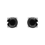 Boucles d'oreille tige en acier oxyde 6mm noir fermoir à vis et caoutchouc Boucles d'oreille tige en acier oxyde 6mm noir fermoir à vis et caoutchouc