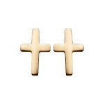 Boucles d'oreille tige acier et pvd dor� forme croix