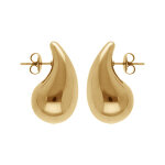 Boucles d'oreille tige acier pvd dor� grande goutte (dim 33mm x 18 mm)
