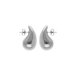 Boucles d'oreille tige acier taille moyenne forme goutte incurvee 26 mm x 15 mm