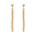 Boucles d'oreille tige en argent dor� pendantes avec boules diamant�es