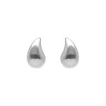 Boucles d'oreille tige en argent rhodi de forme goutte