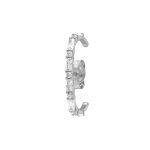 Boucles d'oreille unitaire tige en argent rhodi ornes d' oxydes blancs diffrents sertis aspect piercing ...