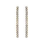 Boucles d'oreille tige pendante en vermeil avec oxydes blancs sertis longues Boucles d'oreille tige pendante en vermeil avec oxydes blancs sertis longues
