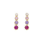 Boucles d'oreille tige plaqué or pendantes oxydes dégradés roses Boucles d'oreille tige plaqué or pendantes oxydes dégradés roses