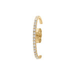 Boucles d'oreille unitaire tige en plaqu or unitaire avec oxydes blancs sertis aspect piercing 2 & 3eme ...