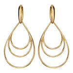 Boucles d'oreille tige en vermeil style cr�oles 3 gouttes