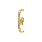 Boucles d'oreille unitaire tige en plaqu or d'oxydes blancs sertis aspect piercing 2 & 3eme trou