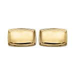 Boutons de manchette en acier dor rectangulaire lisse