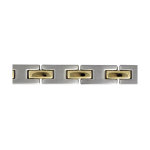 Bracelet en acier alternance de maillons gris en forme de h et barrettes en pvd jaune - longueur 21cm ... Bracelet en acier alternance de maillons gris en forme de h et barrettes en pvd jaune - longueur 21cm ...