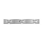 Bracelet en acier alternance de maillons lisses et de petites barrettes lisses arrondies - longueur 19cm ... Bracelet en acier alternance de maillons lisses et de petites barrettes lisses arrondies - longueur 19cm ...