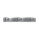 Bracelet en acier alternance de maillons satins et de petits lments carrs - longueur 21cm rglable ...