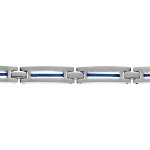 Bracelet en acier avec c�ble bleu 19 + 1, 5cm r�glable double fermoir