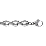 Bracelet en acier chane maille grains de caf largeur 9mm et longueur 22cm