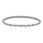 Bracelet en acier pour charms medium homme c�ble et fermoir t�lescopique 21cm r�glable 20 et 19cm