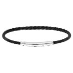 Bracelet en acier pour charms medium homme c�ble noir et fermoir t�lescopique 21cm r�glable 20 et 19cm ...