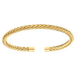 Bracelet en acier dor� demi jonc tresse - 4. 2mm diam�tre 61mmx55mm