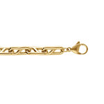 Bracelet en acier dor� grosse maille marine - 19 + 3cm