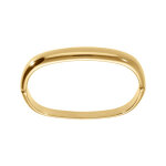 Bracelet en acier dor jaune demi jonc forme rectangulaire articul diamtre 60x51mm