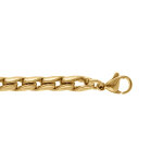 Bracelet en acier dor� maille aspect torsade 5mm 19 + 2cm