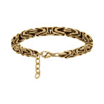 Bracelet en acier dor maille royale lapide - 20cm + 2cm