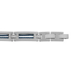 Bracelet en acier avec double c�ble bleu 19, 5cm + 1 r�glable double fermoir