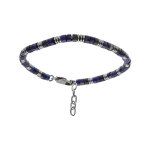 Bracelet en acier lapis lazuli v�ritable 19 + 3cm
