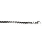 Bracelet en acier maille 4mm palmier patinée brillante longueur 19 + 2cm Bracelet en acier maille 4mm palmier patinée brillante longueur 19 + 2cm