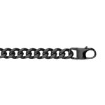 Bracelet en acier maille gourmette 6mm pvd noir 20, 5cm