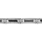 Bracelet en acier m�lande de carbone et c�ble noir 19 + 1, 5cm r�glable double fermoir