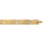 Bracelet en acier et pvd jaune avec petite plaques lisses longueur 21cm