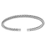 Bracelet en acier satin� demi jonc tresse 4. 2mm diam�tre 61mmx55mm