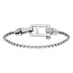 Bracelet en acier satin� maille jaseron fermoir brillant - 18cm