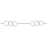 Bracelet en argent cha�ne boules avec 2 ensembles de 3 anneaux emmaill�s - longueur 18cm