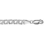 Bracelet en argent chane double mailles croises souples - largeur 5, 5mm et longueur 18cm