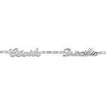 Bracelet en argent chaîne mailles 1 + 1 largeur 2mm avec découpe anglaise 2 prénoms - longueur 18, 5cm ... Bracelet en argent chaîne mailles 1 + 1 largeur 2mm avec découpe anglaise 2 prénoms - longueur 18, 5cm ...