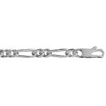 Bracelet en argent chane maille figaro 1 + 2 largeur 6mm et longueur 21cm