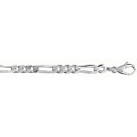 Bracelet en argent chane maille figaro 1 + 3 largeur 4mm et longueur 18cm