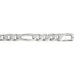 Bracelet en argent chane maille figaro 1 + 3 largeur 7mm et longueur 21cm
