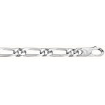 Bracelet en argent chane maille figaro 1 + 1 largeur 6mm et longueur 21cm