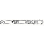 Bracelet en argent chane maille figaro 1 + 1 largeur 8mm et longueur 21cm
