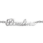 Bracelet en argent chaîne maille forçat avec découpe anglaise 1 prénom - longueur 18, 5cm réglable 17cm ... Bracelet en argent chaîne maille forçat avec découpe anglaise 1 prénom - longueur 18, 5cm réglable 17cm ...