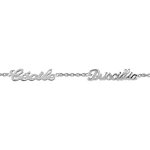 Bracelet en argent chaîne maille forçat avec découpe anglaise 2 prénoms - longueur 18, 5cm réglable 17cm ... Bracelet en argent chaîne maille forçat avec découpe anglaise 2 prénoms - longueur 18, 5cm réglable 17cm ...