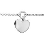 Bracelet en argent cha�ne avec pampille coeur - longueur 16cm + 3cm de rallonge
