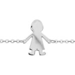 Bracelet en argent chane avec petit garon au milieu - longueur 16 cm + 3cm de rallonge