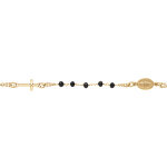 Bracelet en argent doré chapelet boules facetées spinelle noires - 15 + 4cm Bracelet en argent doré chapelet boules facetées spinelle noires - 15 + 4cm