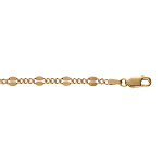Bracelet en argent dor� maille fantaisi et maille style gourmette - 18cm