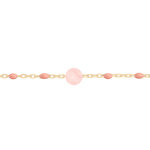 Bracelet en argent et dorure jaune chaîne avec perles rose et quartz rose véritable 16 + 3cm Bracelet en argent et dorure jaune chaîne avec perles rose et quartz rose véritable 16 + 3cm