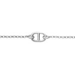 Bracelet en argent platin chane avec 1 maille marine au centre 16 + 3cm