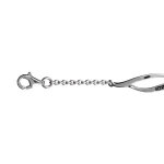 Bracelet en argent rhodi alternance de chanes et d'1 torsade lche orne d'oxydes noirs - longueur ...